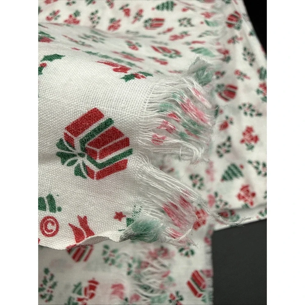 vintage wamsutta cotton fabric Christmas Trees Bells Lowenstein 47 X 44